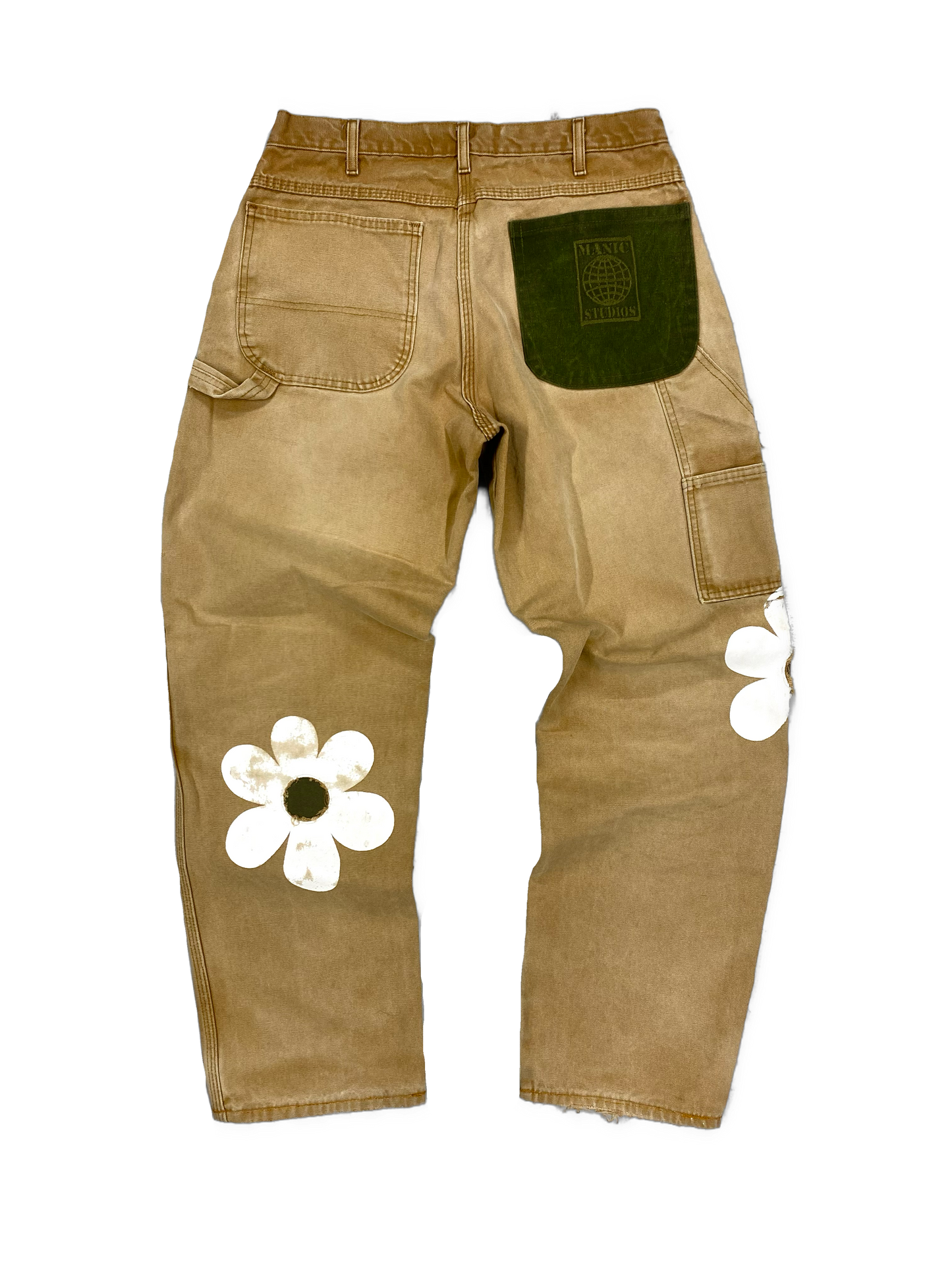 Distressed Flower Carpenter Pants